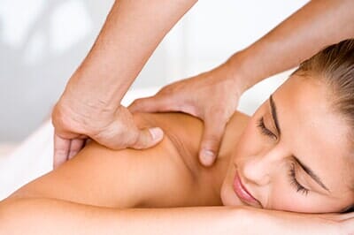 Woman Get Shoulder Massage — Gentle Massage in San Diego, CA Woman Get Shoulder Massage — Gentle Massage in San Diego, CA