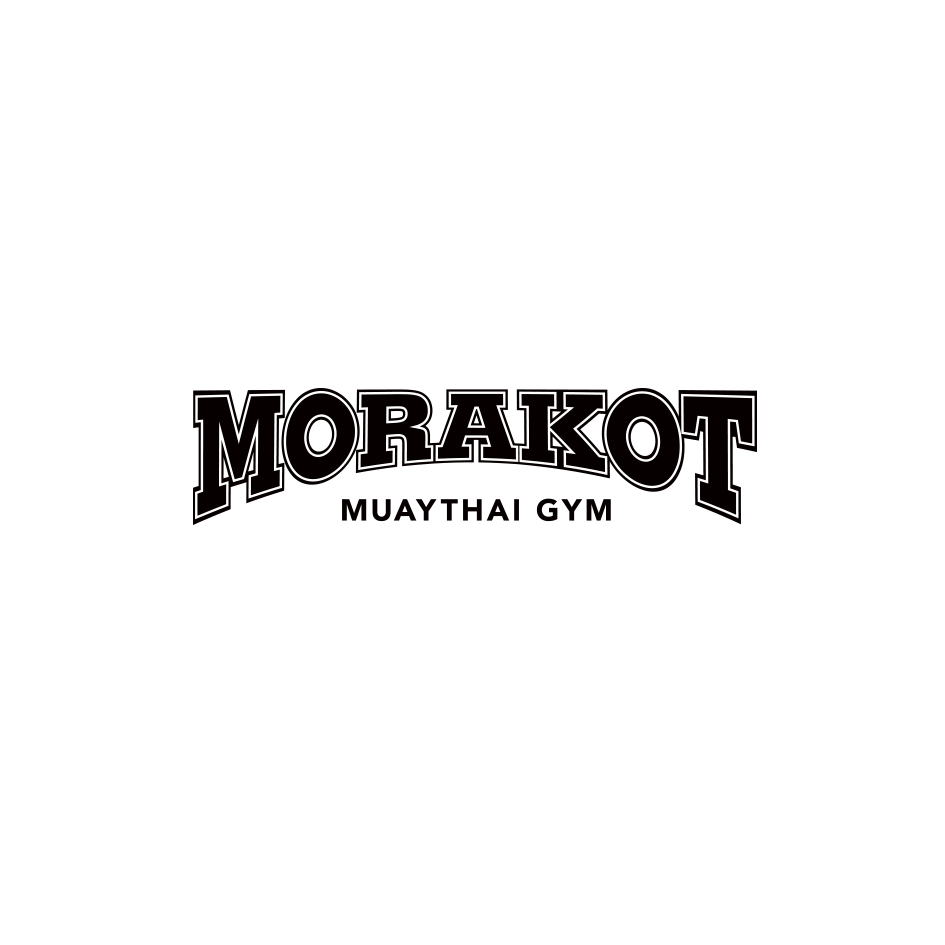 MORAKOT MUAYTHAI GYM logo in black font, arched with 