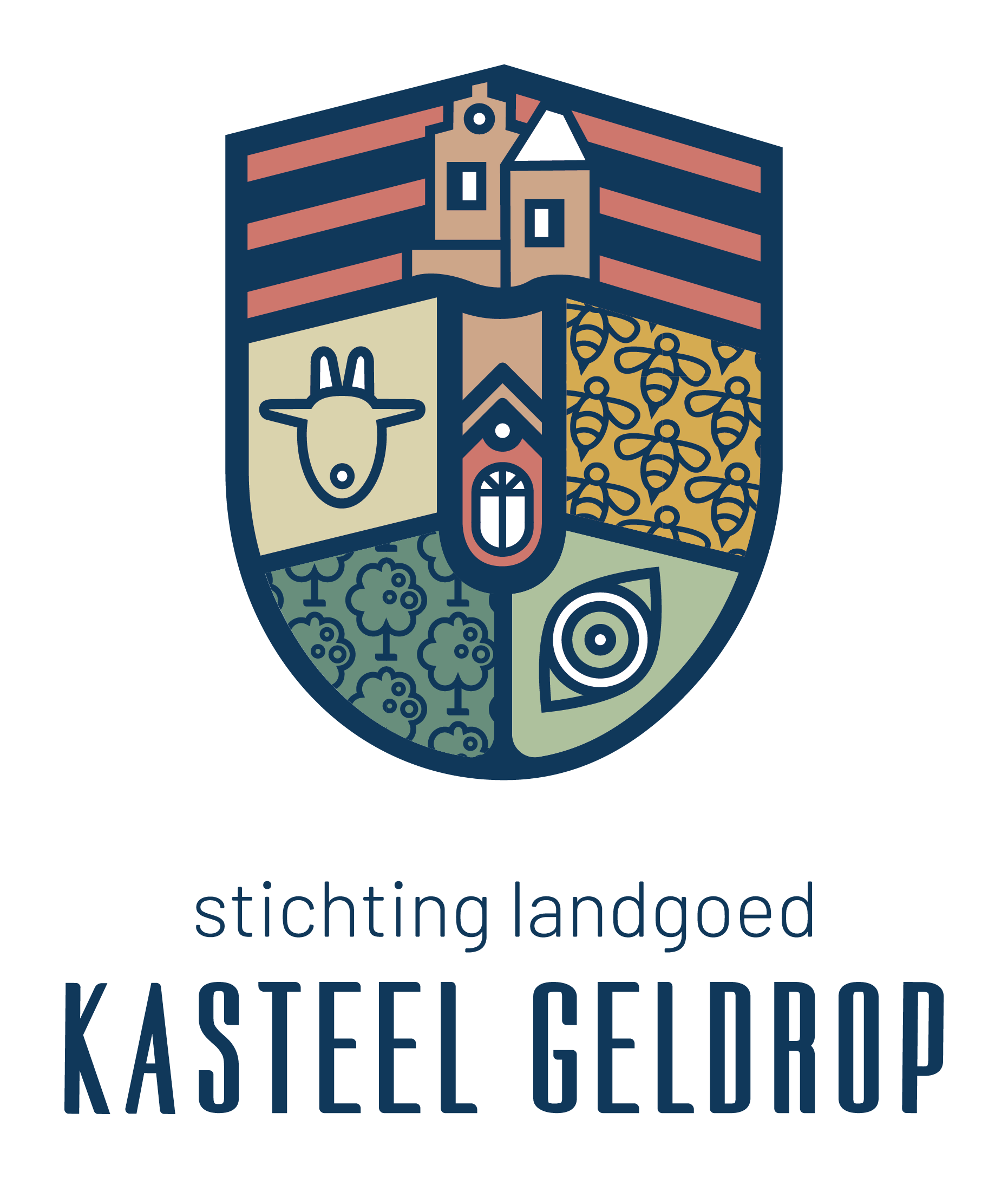 The logo for stichting landgoed kasteel geldrop