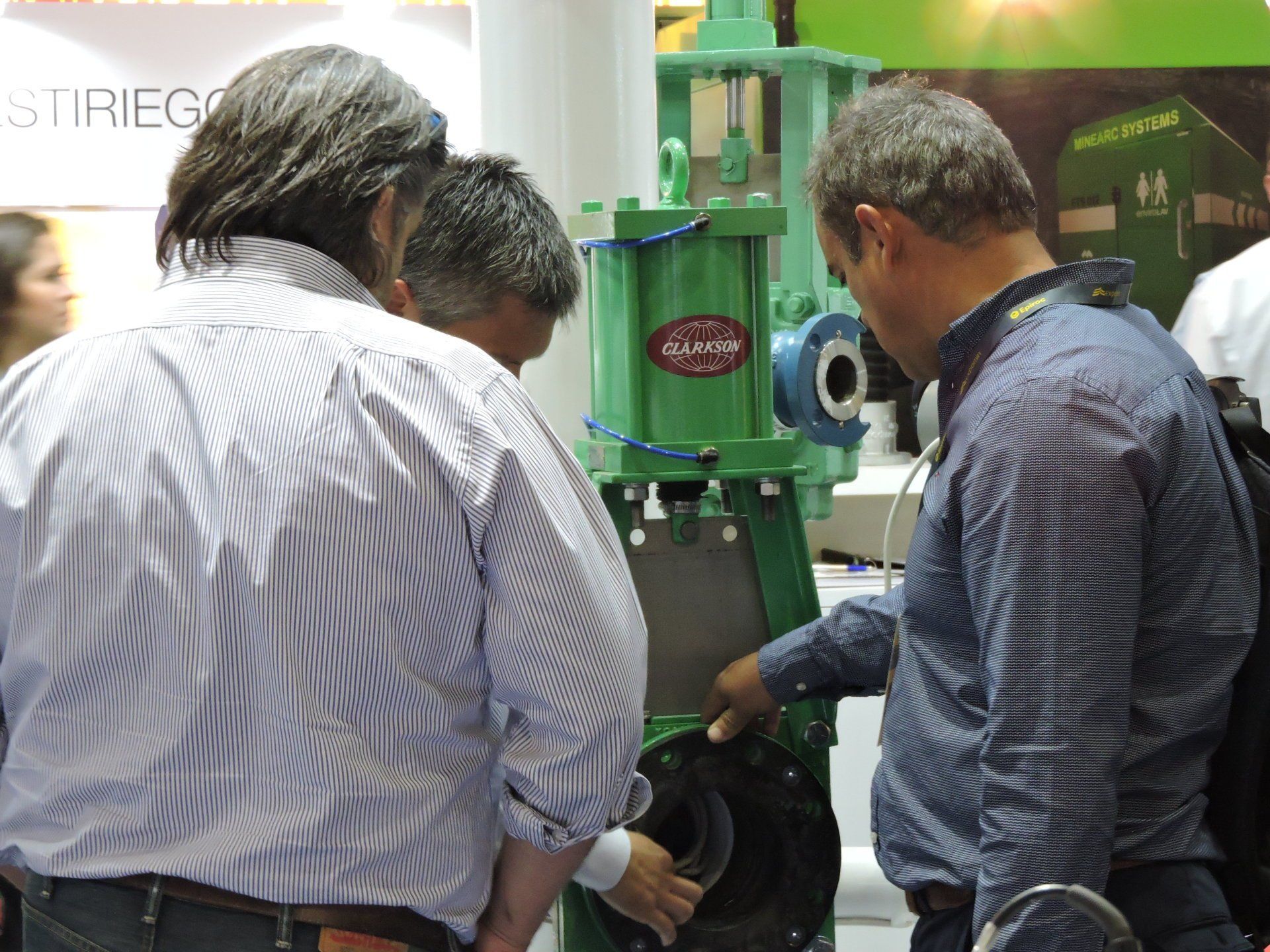 Clarkson en el stand de Soltex en Expomin 2018