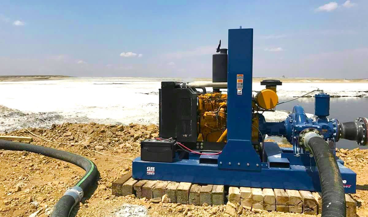 Bomba Gorman-Rupp Pump serie PAH montada sobre plataforma