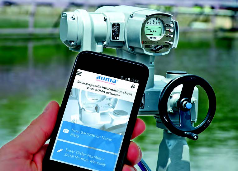 Actuador eléctrico Auma con app remota