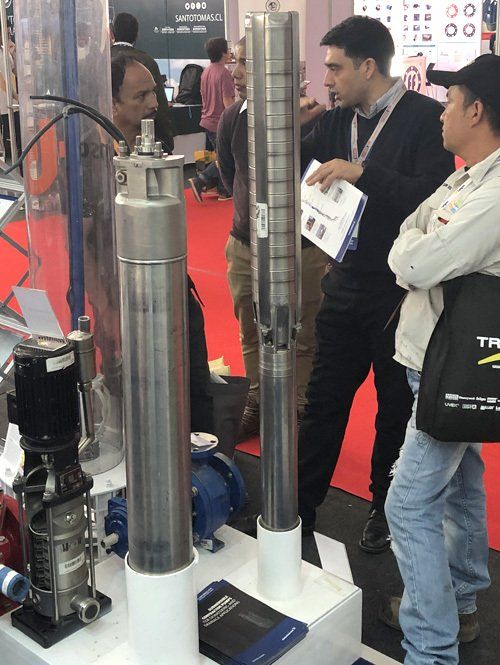 Bombas Grundfos en stand Soltex Exponor 2019