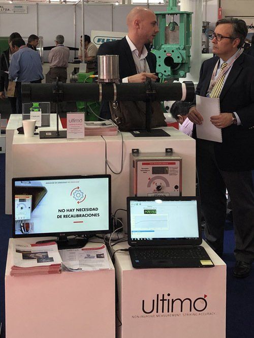 Ultimo medidor de densidad para pulpas en stand Soltex Exponor 2019