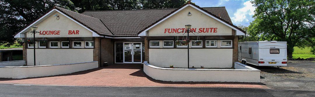 The clubhouse at Muirkirk Caravan site with its lounge bar and function suite