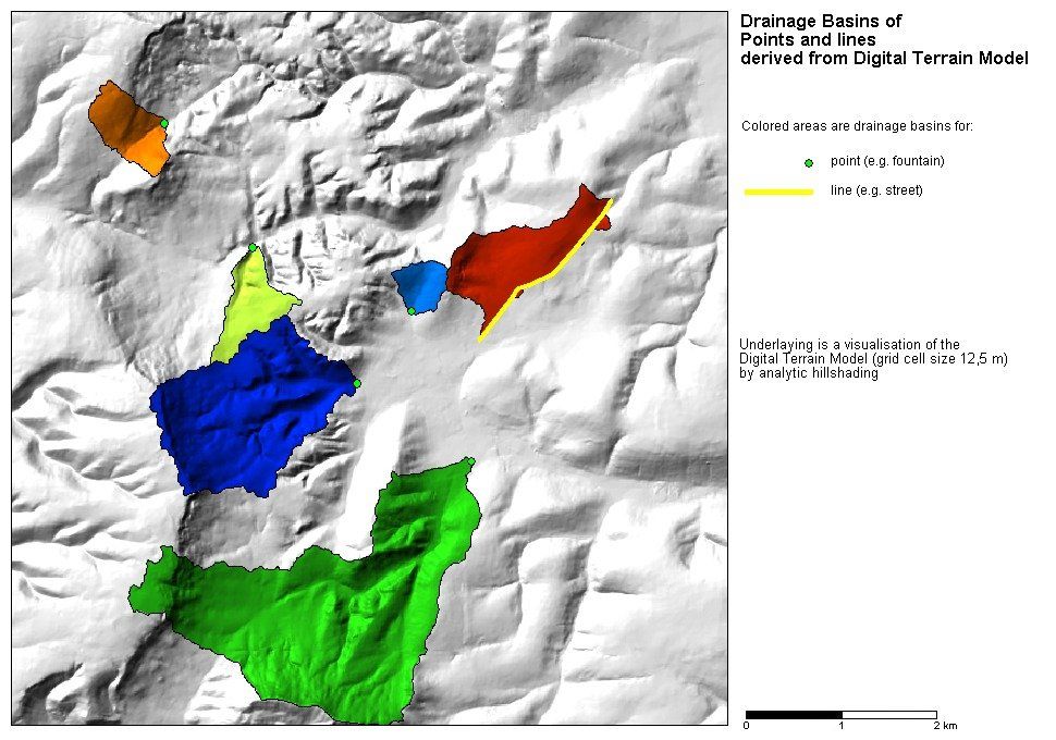 A map of a mountain range with a lot of different colors