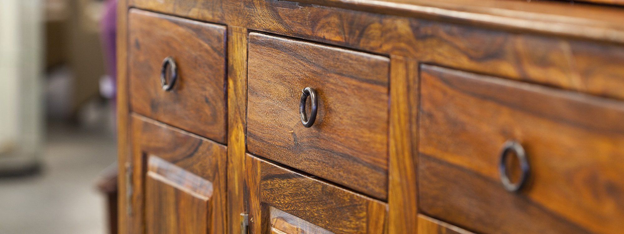 Polishing on wooden furniture