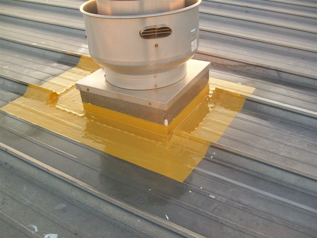Combined fluid applied membrane (non breathable) with liquid applied roof coating.