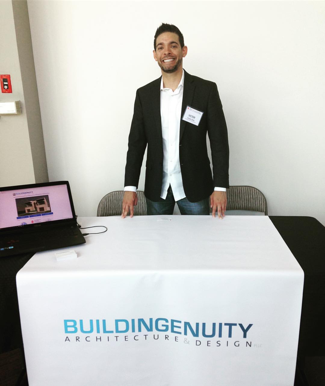 victor at an event