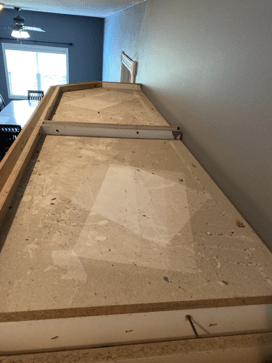 dusty top of cabinet