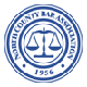 Blue-and-white circular seal logo with scales of justice and text “County Bar Association 1956”