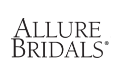 The logo for allure bridals is black and white.