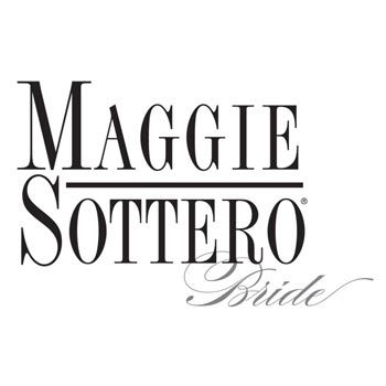 The logo for maggie sottero bride is black and white.
