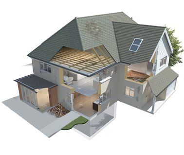 Modello  di una casa tridimensionale.