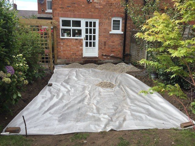 Patio base laid
