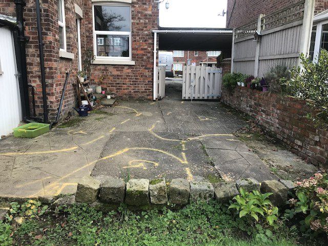 Old concrete patio