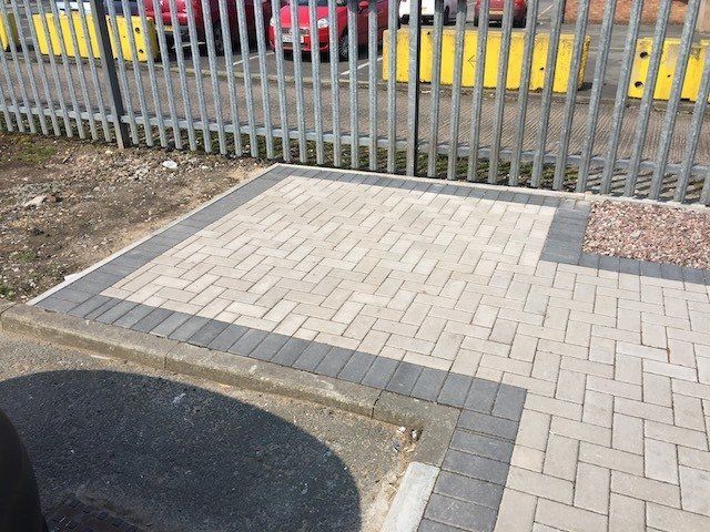 Block Paved Courtyard and Pathway for Johnson’s Movers in Winsford, Cheshire, using Brett Paving Products