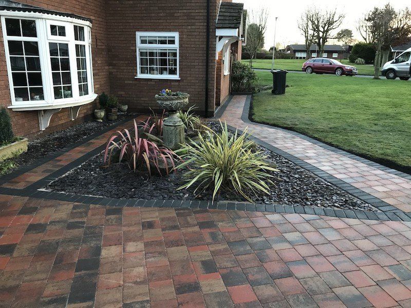 After: a new quality block paved driveway installed by Cheshire Paving Company