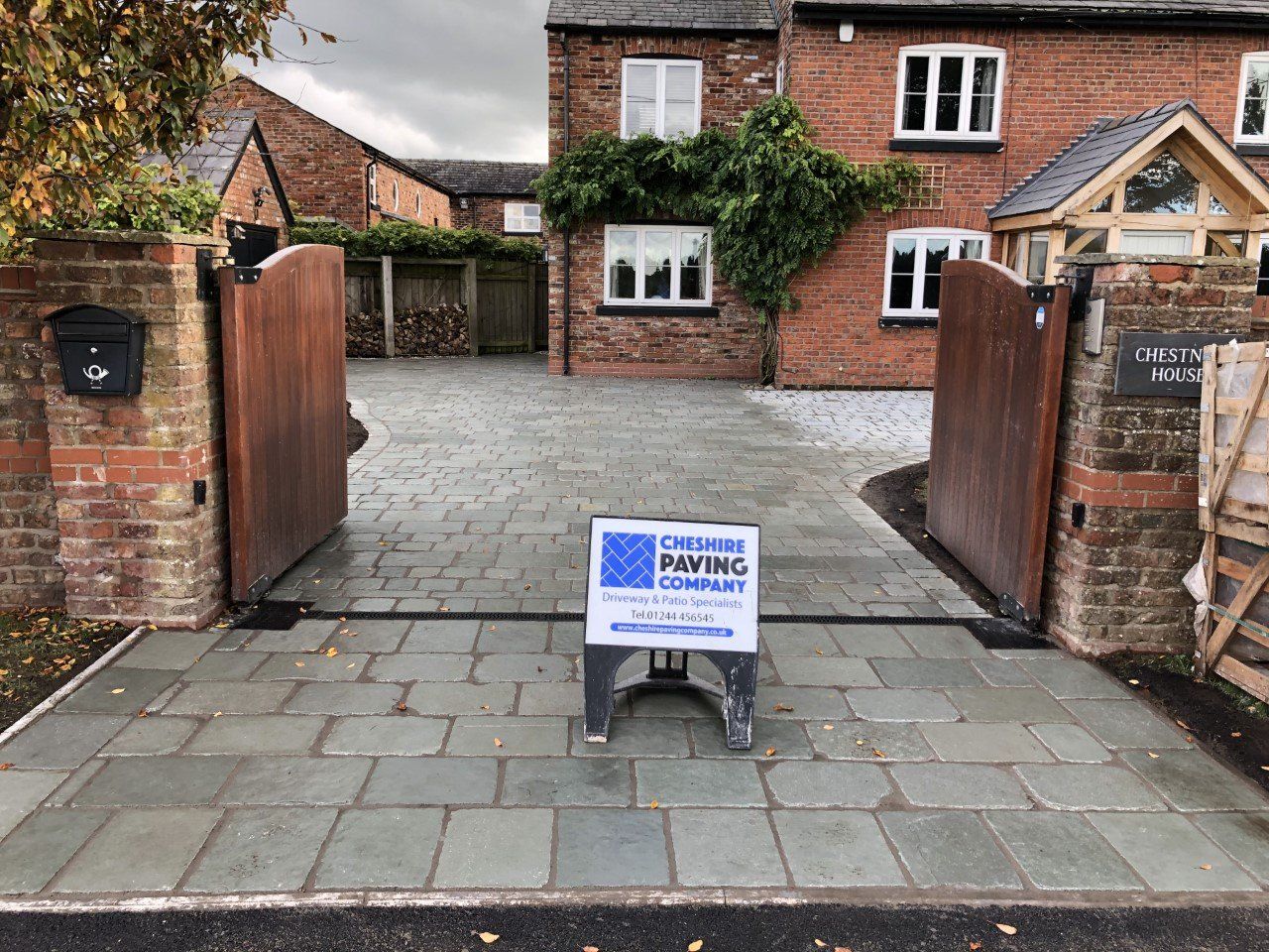 Quality block paved driveway by Cheshire Paving Company using quality Tobermore blocks