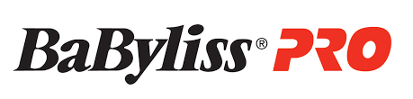 Logo BaBylissPRO in nero e rosso. Le parole 