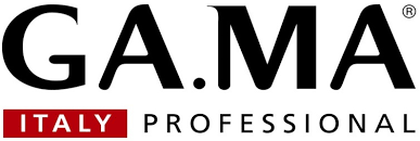 Logo GAMA Italy Professional in testo nero con una barra rossa con la scritta 