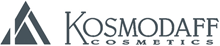 Logo della Kosmadaff Cosmetics: triangolo grigio scuro, nome e 