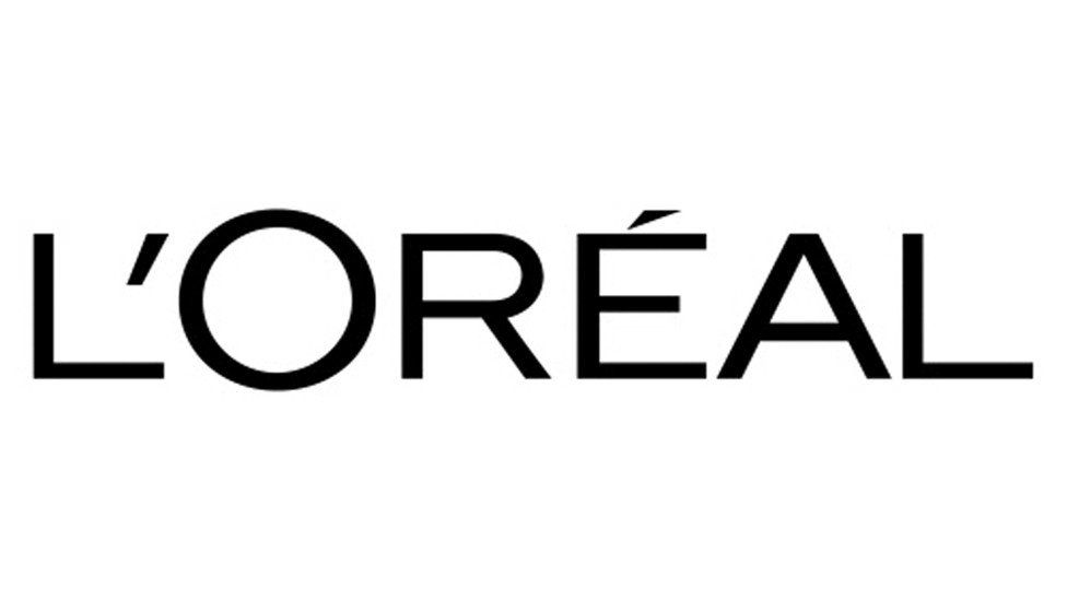 Logo L'Oréal in testo nero su sfondo bianco.