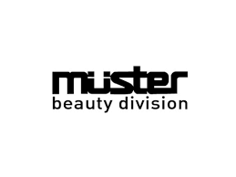 Logo della Muster Beauty Division in testo nero. 