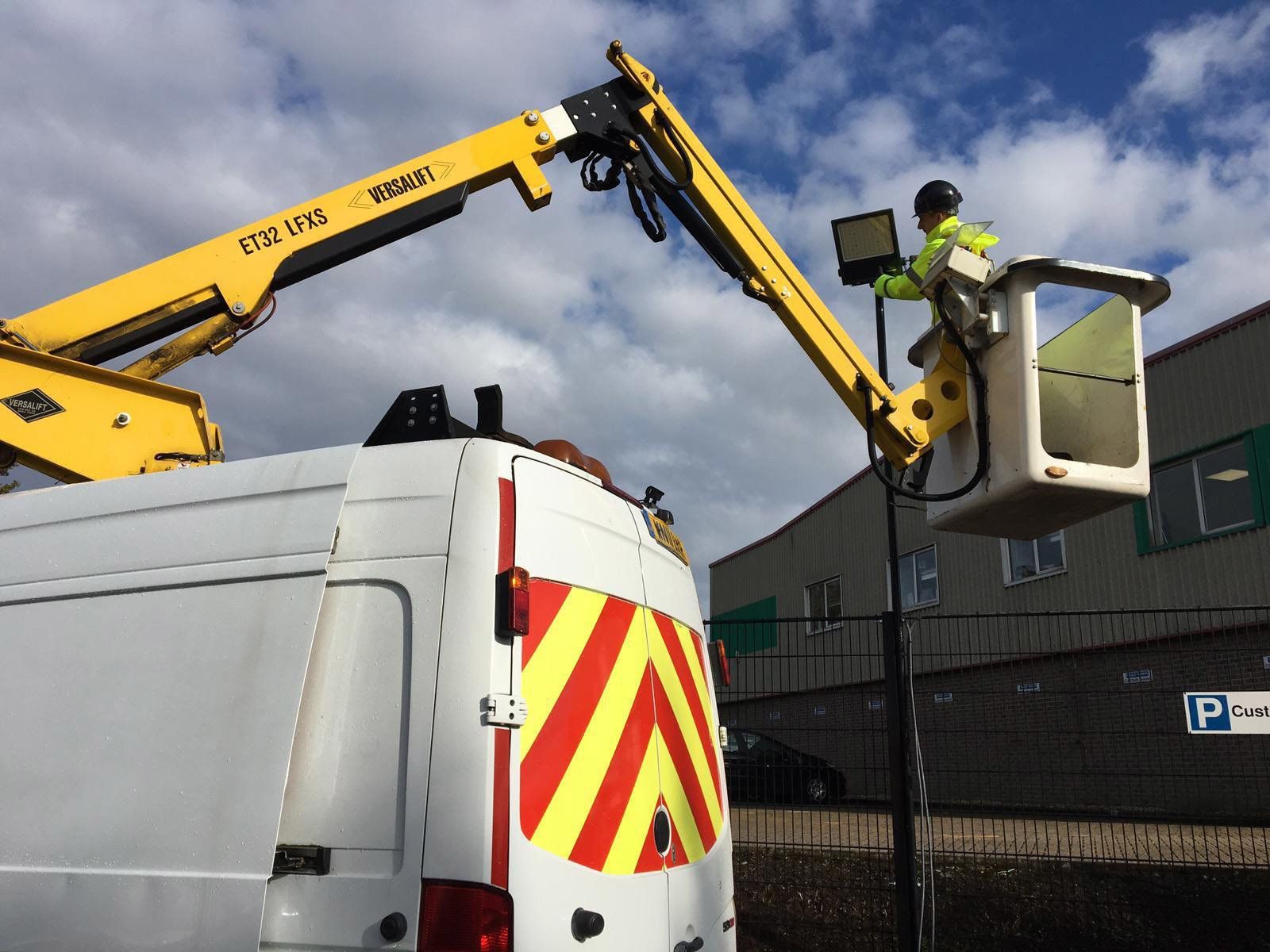 prolec electrical services, prolec electrical surrey, cherry picker for hire
