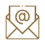 An envelope with an at sign on it.