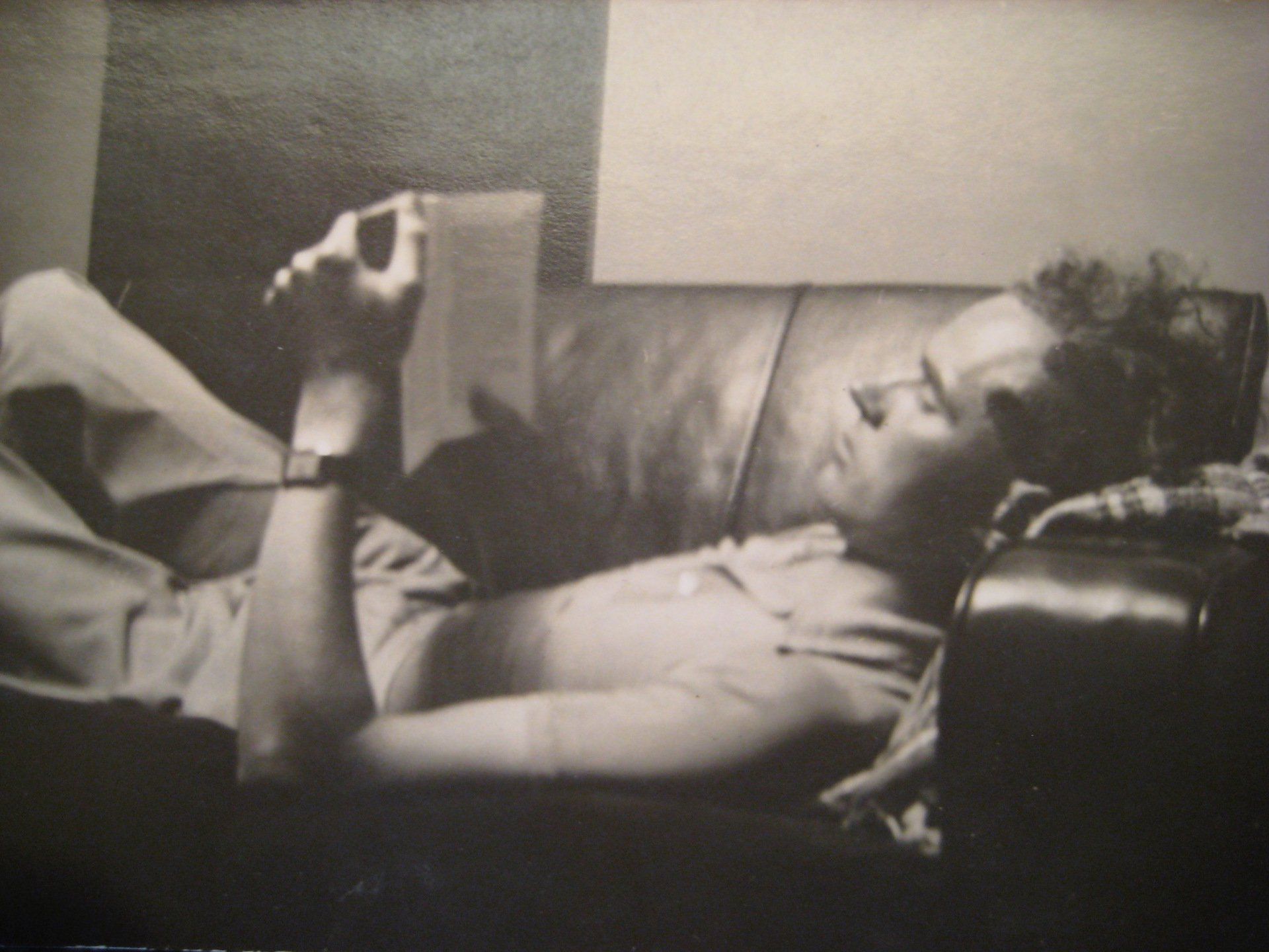 Author Dan Billany relaxing with a book