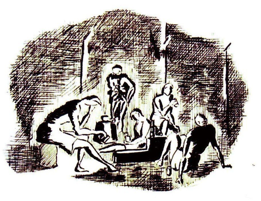 Dan Billany's illustration for the Cage, co written with David Dowie