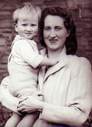 Eva Billany (Wilkin), Dan Billany's sister with her baby, Kit.