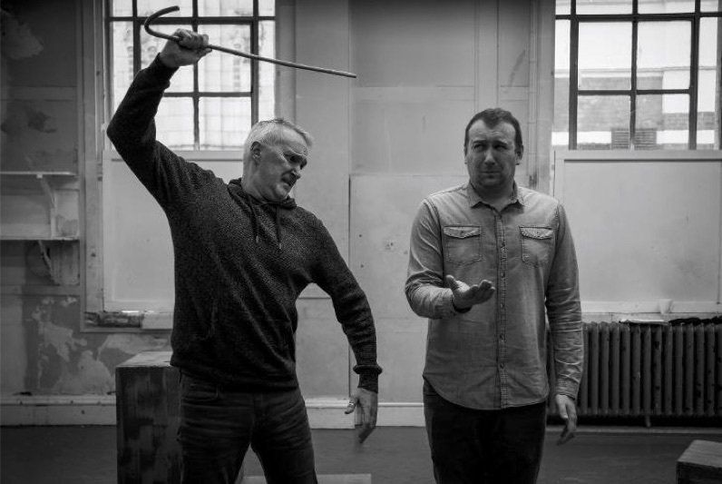 Performers re-enacting a scene from Dan Billany's book Paul describing school days in the 1940s