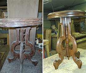 Table Before and After Refinishing — Furniture Repair Shop in Hummelstown, PA