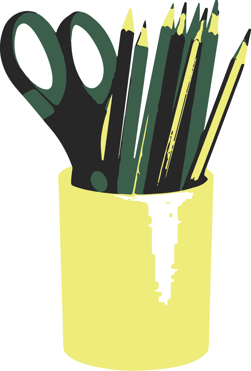 pens in a cup