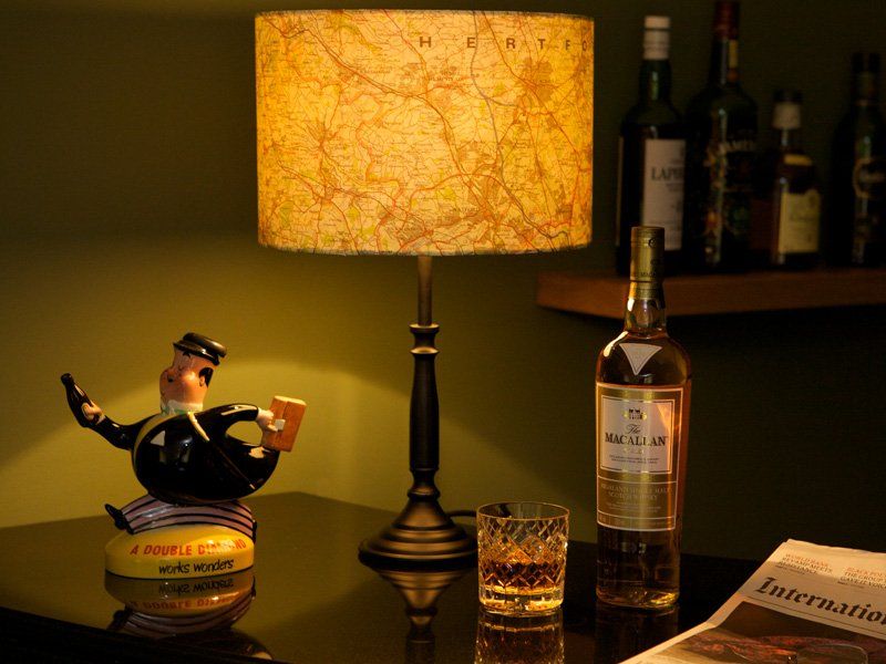 bed lamp - Firm Drum with paper map
