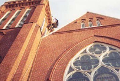 Applying a masonry preservative on  brick surface