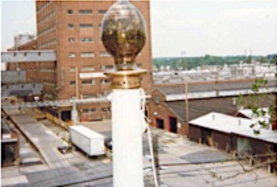 Steeple prior to gold leafing