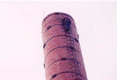 Lightning rods installed atop tower
