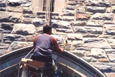 Steeple prior to gold leafing