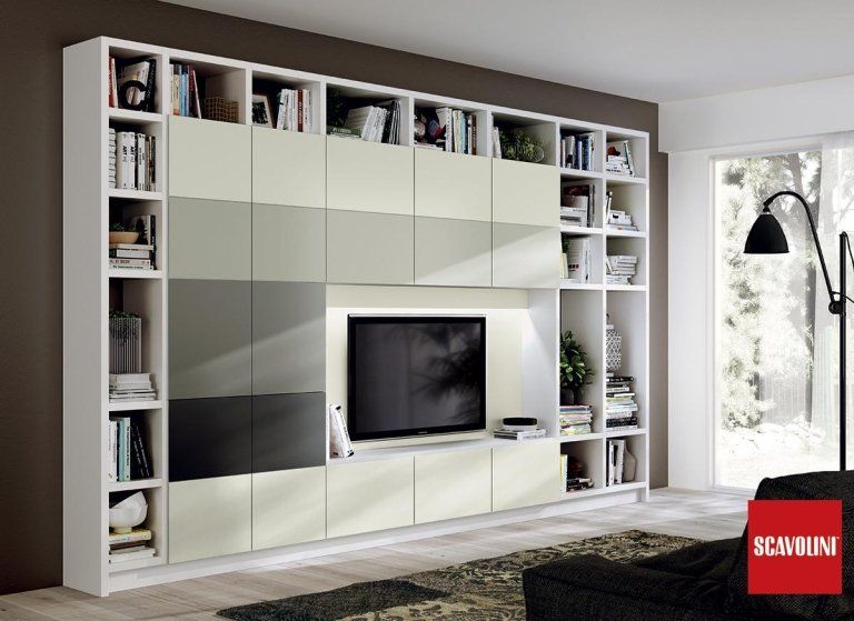 parete libreria più porta televisore Scavolini- Mobili De Rossi Trieste