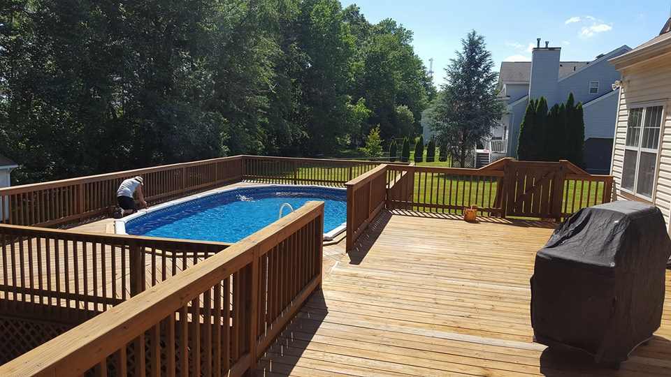 Deck Around the Pool — Work in East Windsor, NJ