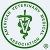 American Veterinary Medical Association Green circular logo: American Veterinary Medical Association, a snake wrapped around a staff.