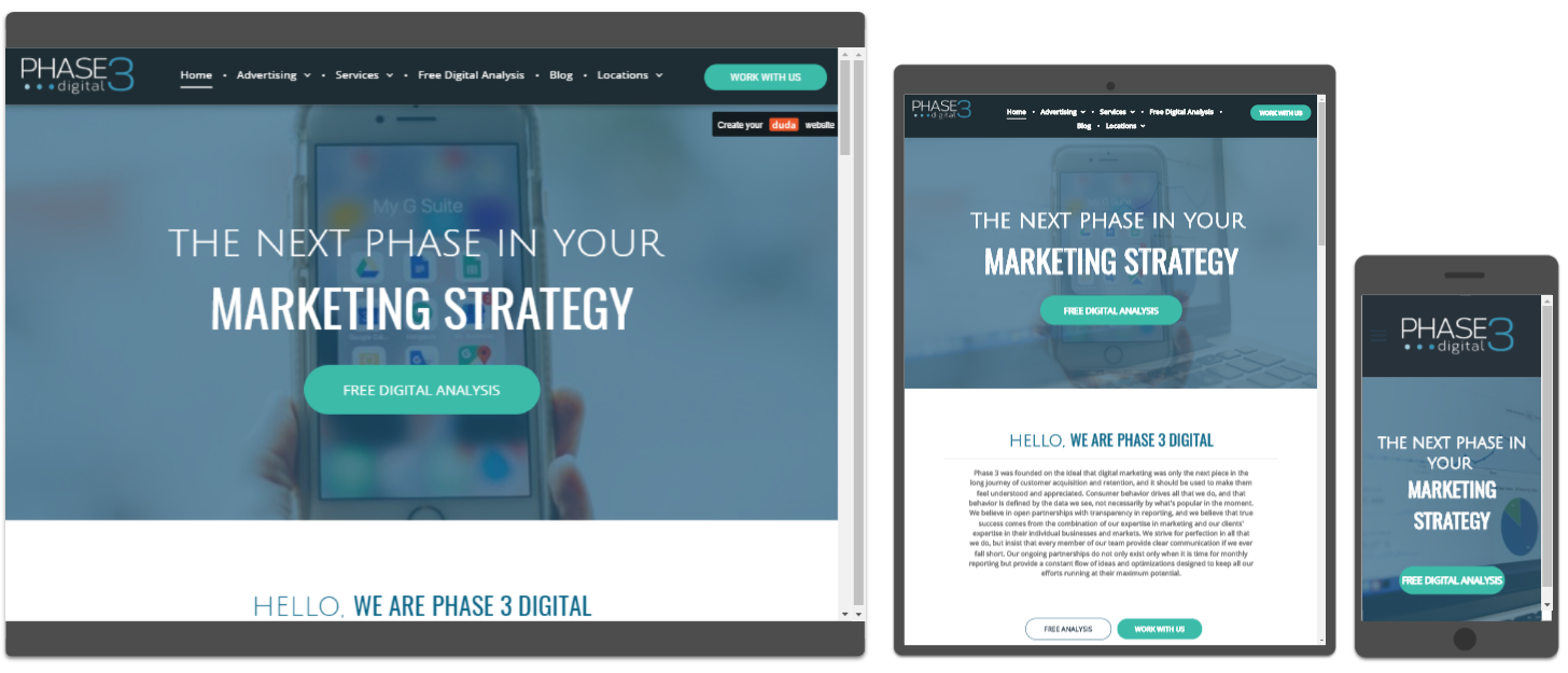 P3DA Responsive Website Design services