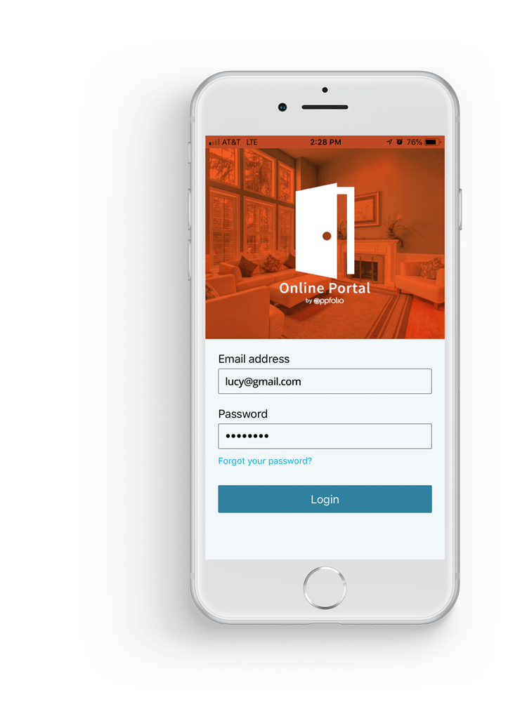Photo of Appfolio Online Portal on mobile device