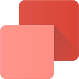 Zwei rote Quadrate mit einem langen Schatten auf weißem Hintergrund.