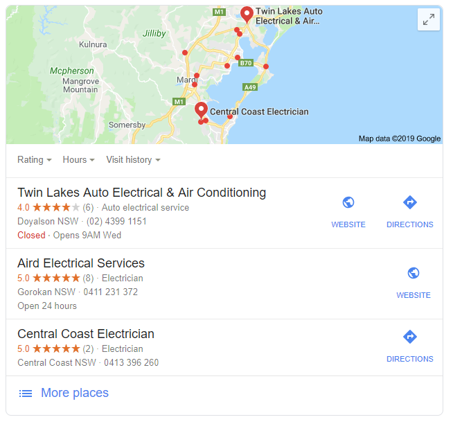 local search results