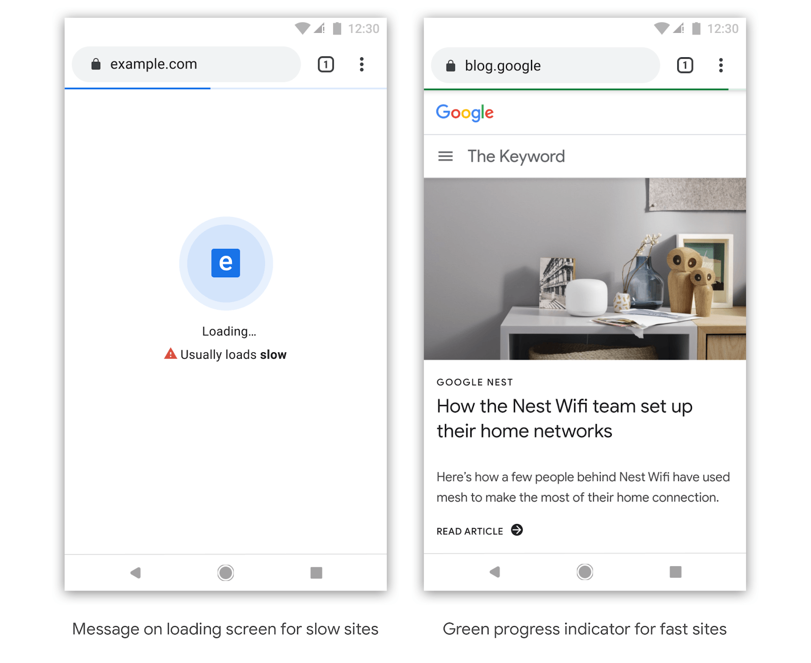 googles slow loading splash page