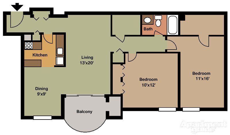 2 Bed, 1 Bath – $2,325 – 1000 Sq Ft